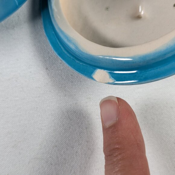 *NOT PERFECT* Turquoise Blue coffee set for 4, hand made ceramic coffee service - Picture 9 of 16